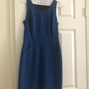 J. Crew sleeveless blue dress with pockets
